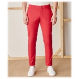 Cruna - Pantalone New Town in Cotone - 522 - Rosso - Handmade in Italy - Pantaloni di Alta Qualità Luxury