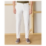 Cruna - New Town Trousers in Cotton - 522 - Off White - Handmade in Italy - Luxury High Quality Pants