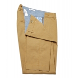 Cruna - New Town Trousers in Seersucker - 521 - Terra - Handmade in Italy - Luxury High Quality Pants
