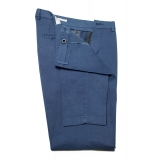 Cruna - New Town Trousers in Cotton - 520 - Avio - Handmade in Italy - Luxury High Quality Pants