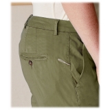 Cruna - New Town Trousers in Cotton - 520 - Army - Handmade in Italy - Luxury High Quality Pants