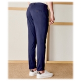Cruna - New Town Trousers in Cotton - 520 - Navy - Handmade in Italy - Luxury High Quality Pants