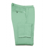 Cruna - Pantalone New Town in Cotone - 520 - Verde - Handmade in Italy - Pantaloni di Alta Qualità Luxury