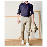 Cruna - Marais Trousers in Cotton - 566 - Beige - Handmade in Italy - Luxury High Quality Pants