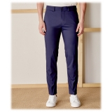 Cruna - Marais Trousers in Cotton - 566 - Navy - Handmade in Italy - Luxury High Quality Pants