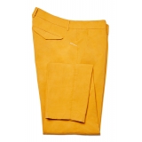 Cruna - Marais Trousers in Cotton - 511 - Senape - Handmade in Italy - Luxury High Quality Pants