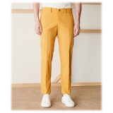 Cruna - Pantalone Marais in Cotone - 511 - Senape - Handmade in Italy - Pantaloni di Alta Qualità Luxury