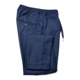 Cruna - Mitte Trousers in Fresh Wool - 562 - Navy - Handmade in Italy - Luxury High Quality Pants