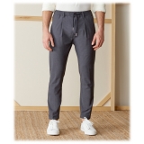 Cruna - Mitte Trousers in Fresh Wool - 560 - Medium Grey - Handmade in Italy - Luxury High Quality Pants