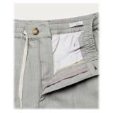 Cruna - Pantalone Mitte in Fresco Lana - 560 - Grigio Chiaro - Handmade in Italy - Pantaloni di Alta Qualità Luxury
