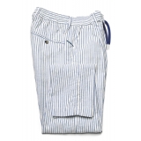 Cruna - Mitte Trousers in Cotton - 533 - Navy - Handmade in Italy - Luxury High Quality Pants