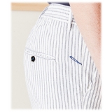 Cruna - Pantalone Mitte in Cotone - 533 - Navy - Handmade in Italy - Pantaloni di Alta Qualità Luxury