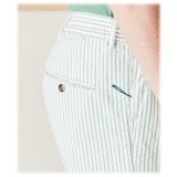 Cruna - Pantalone Mitte in Cotone - 533 - Verde - Handmade in Italy - Pantaloni di Alta Qualità Luxury