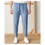 Cruna - Mitte Trousers in Cotton - 528 - Royal - Handmade in Italy - Luxury High Quality Pants