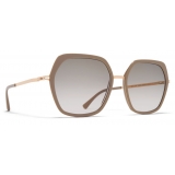Mykita - Valda - Lite - Champagne Gold Brown Grey - Metal Collection - Sunglasses - Mykita Eyewear