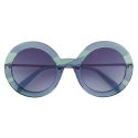 Emilio Pucci - Round-Frame Sunglasses - Blue - Sunglasses - Emilio Pucci Eyewear