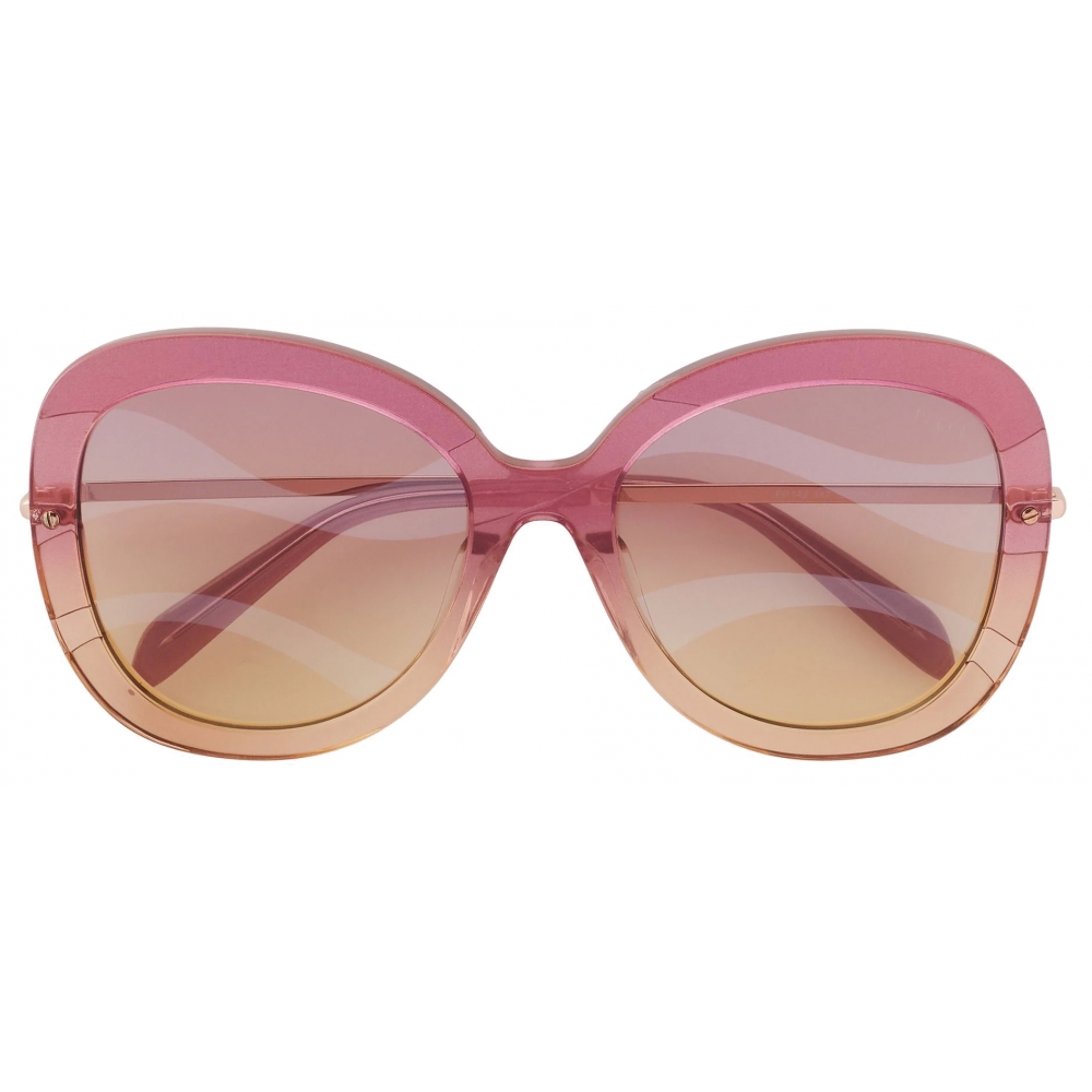 Emilio Pucci - Butterfly Frame Wave-Effect Sunglasses - Pink ...