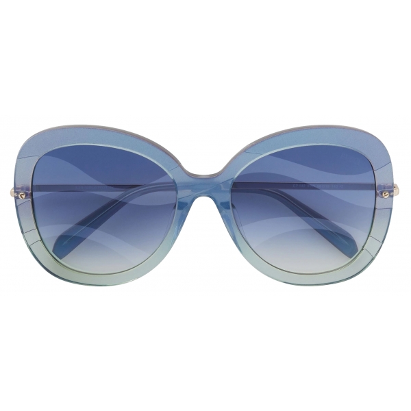 Emilio Pucci - Butterfly Frame Wave-Effect Sunglasses - Blue Green ...