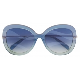 Emilio Pucci - Butterfly Frame Wave-Effect Sunglasses - Blue Green - Sunglasses - Emilio Pucci Eyewear