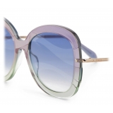 Emilio Pucci - Butterfly Frame Wave-Effect Sunglasses - Blue Green - Sunglasses - Emilio Pucci Eyewear
