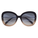 Emilio Pucci - Butterfly Frame Wave-Effect Sunglasses - Black - Sunglasses - Emilio Pucci Eyewear