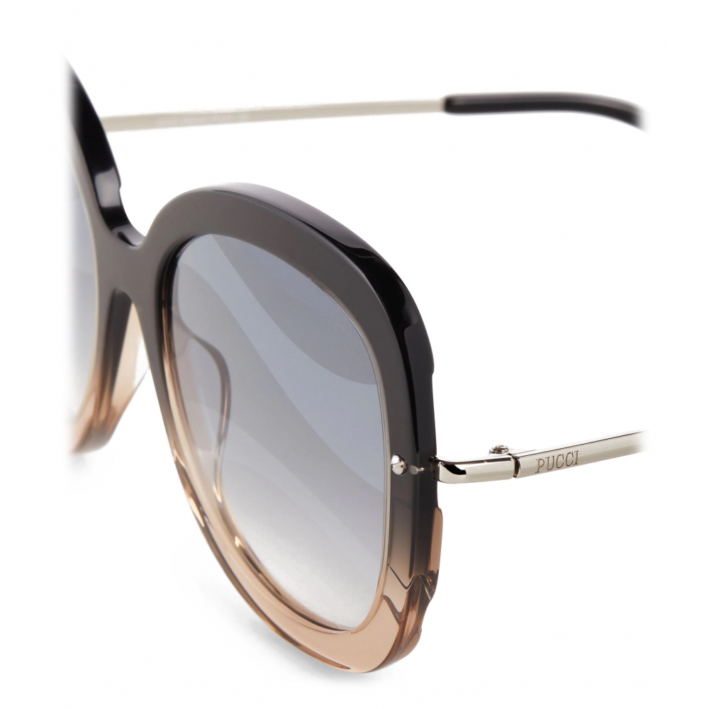 Emilio Pucci - Butterfly Frame Wave-Effect Sunglasses - Black ...