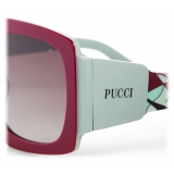 Emilio Pucci - Square Frame Alex Print Sunglasses - Pink Green - Sunglasses - Emilio Pucci Eyewear