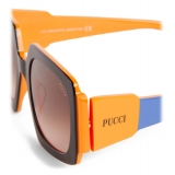 Emilio Pucci - Occhiali da Sole Rettangolari con Color-Block - Blu Arancione - Occhiali da Sole - Emilio Pucci Eyewear