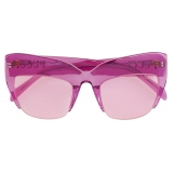 Emilio Pucci - Semi-Rimless Oversized Square Frame Sunglasses - Pink - Sunglasses - Emilio Pucci Eyewear
