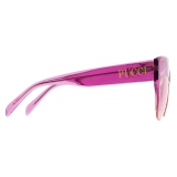 Emilio Pucci - Semi-Rimless Oversized Square Frame Sunglasses - Pink - Sunglasses - Emilio Pucci Eyewear