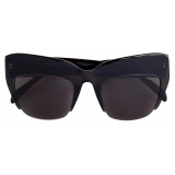 Emilio Pucci - Semi-Rimless Oversized Square Frame Sunglasses - Black - Sunglasses - Emilio Pucci Eyewear