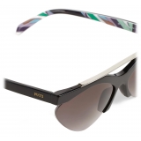Emilio Pucci - Geometric Frame Print Sunglasses - Black - Sunglasses - Emilio Pucci Eyewear