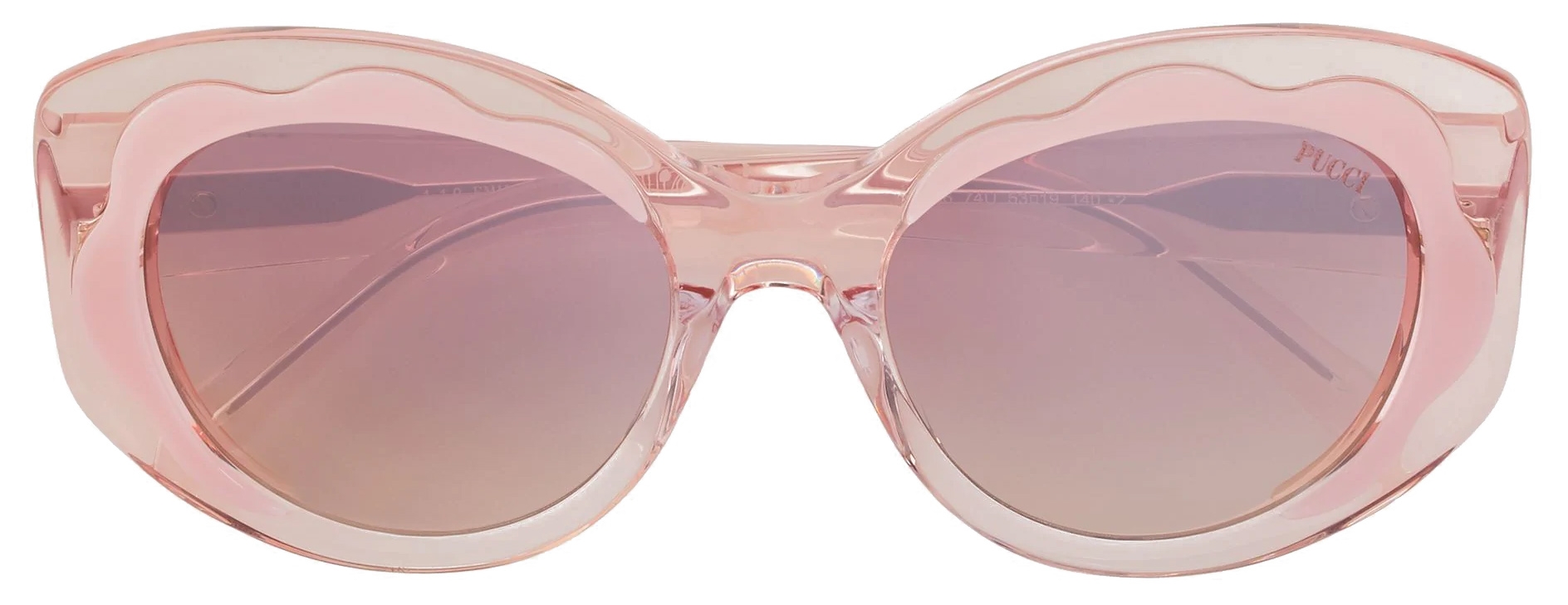 Emilio Pucci - Logo-Print Cat-Eye Sunglasses - Sky Blue Chocolate Brown -  Sunglasses - Emilio Pucci Eyewear - Avvenice