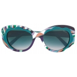 Emilio Pucci - Copacabana Print Round  Sunglasses - Green - Sunglasses - Emilio Pucci Eyewear