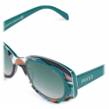 Emilio Pucci - Copacabana Print Round  Sunglasses - Green - Sunglasses - Emilio Pucci Eyewear