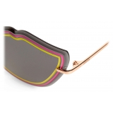 Emilio Pucci - Pink Enamel Embellished Frameless Cat Eye Sunglasses - Pink - Sunglasses - Emilio Pucci Eyewear