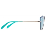 Emilio Pucci - Blue Enamel Embellished Frameless Cat Eye Sunglasses - Blue - Sunglasses - Emilio Pucci Eyewear