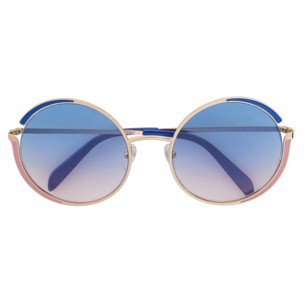 Emilio Pucci - Pink And Blue Enamel Rimmed Round Sunglasses - Pink Blue - Sunglasses - Emilio Pucci Eyewear