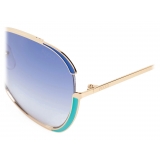 Emilio Pucci - Blue Rimmed Cat Eye Sunglasses - Blue - Sunglasses - Emilio Pucci Eyewear