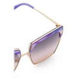 Emilio Pucci - Hanami Print Square Frame Sunglasses - Blue Purple - Sunglasses - Emilio Pucci Eyewear