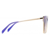 Emilio Pucci - Hanami Print Square Frame Sunglasses - Blue Purple - Sunglasses - Emilio Pucci Eyewear