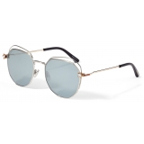 Jimmy Choo - Franny - Rose-Gold and Palladium Hexagon Sunglasses with Grey Lenses
