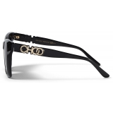 Jimmy Choo - Rikki - Black Cat Eye Sunglasses with Glitter Choo Logo - Jimmy Choo Eyewear