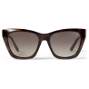 Jimmy Choo - Rikki - Brown Tortoiseshell Havana Cat Eye Sunglasses with Glittered Choo Logo - Jimmy Choo Eyewear