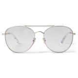 Jimmy Choo - Abbie - Lilac Glitter Aviator Sunglasses with Palladium Frame - Jimmy Choo Eyewear