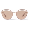 Jimmy Choo - Malya - Copper Gold Oval Sunglasses with Pink Lamé Glitter - Jimmy Choo Eyewear