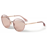 Jimmy Choo - Malya - Copper Gold Oval Sunglasses with Pink Lamé Glitter - Jimmy Choo Eyewear