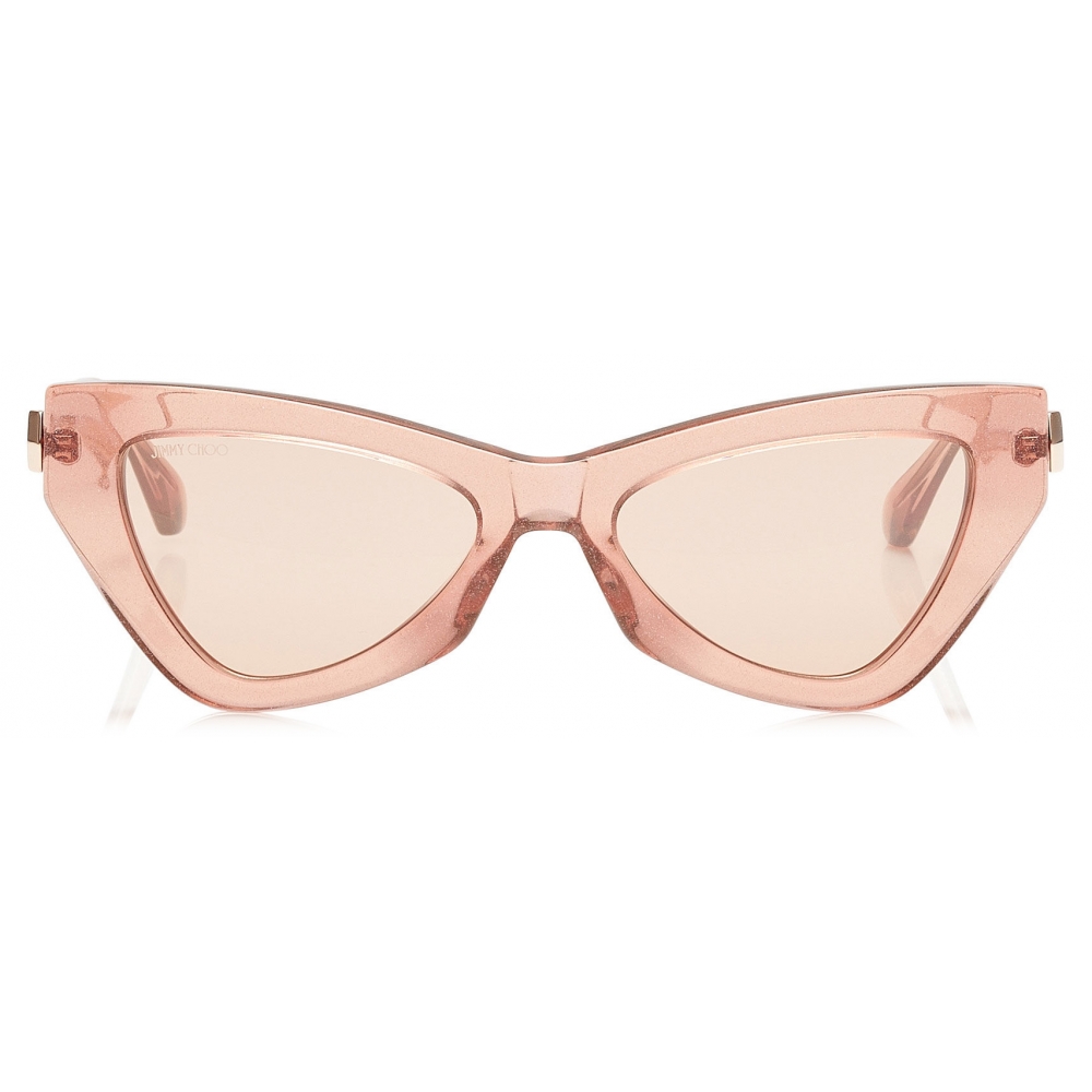 Jimmy Choo - Donna - Pink Flash and Silver Cat Eye Sunglasses with Pink ...