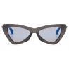 Jimmy Choo - Donna - Occhiali da Sole Cat Eye a Specchio Blue Sky con Glitter Grigio - Jimmy Choo Eyewear