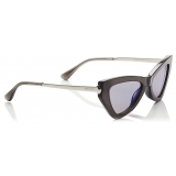 Jimmy Choo - Donna - Blue Sky Mirror Cat Eye Sunglasses with Grey Glitter - Jimmy Choo Eyewear